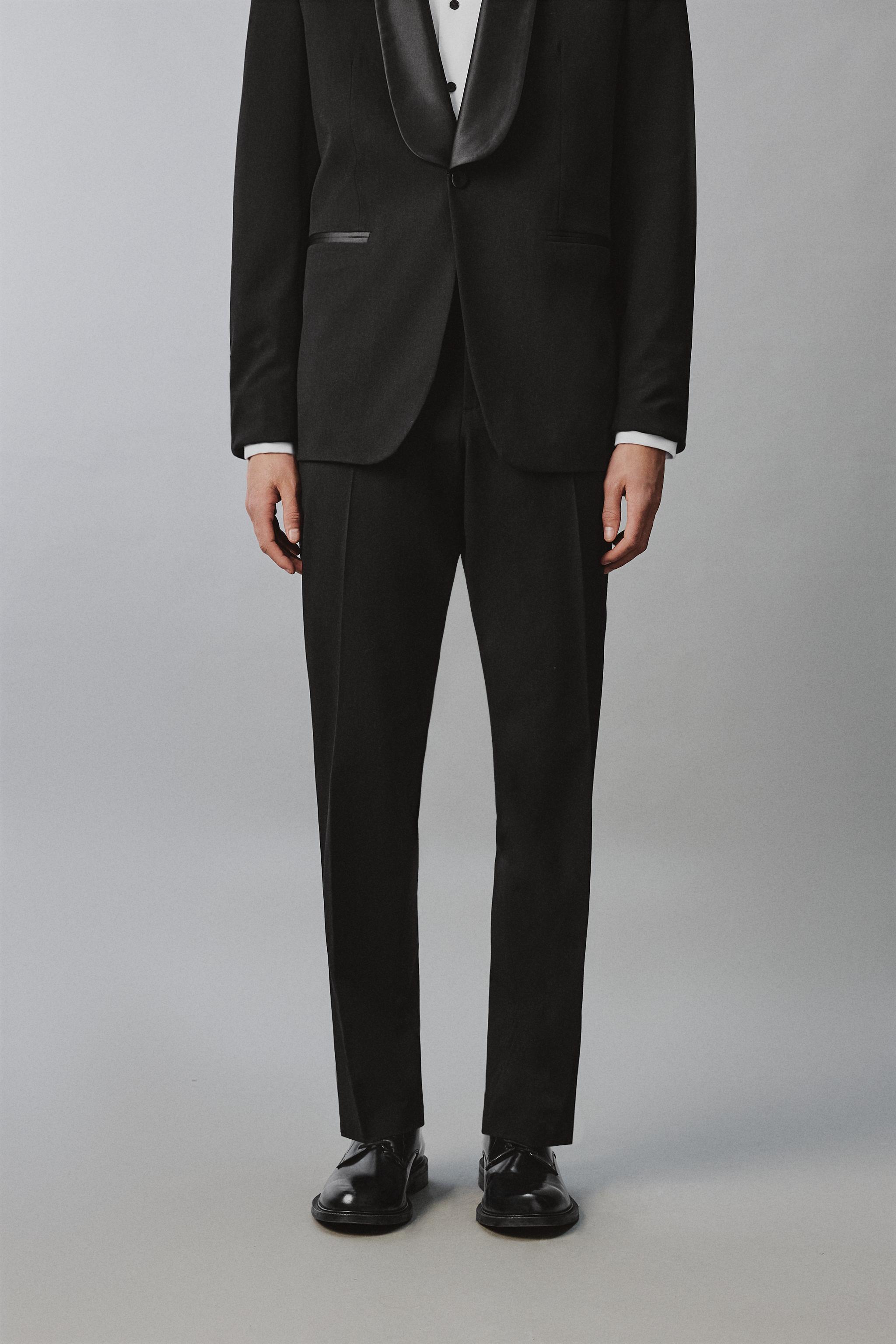 REGULAR FIT TUXEDO PANTS WITH BANDS